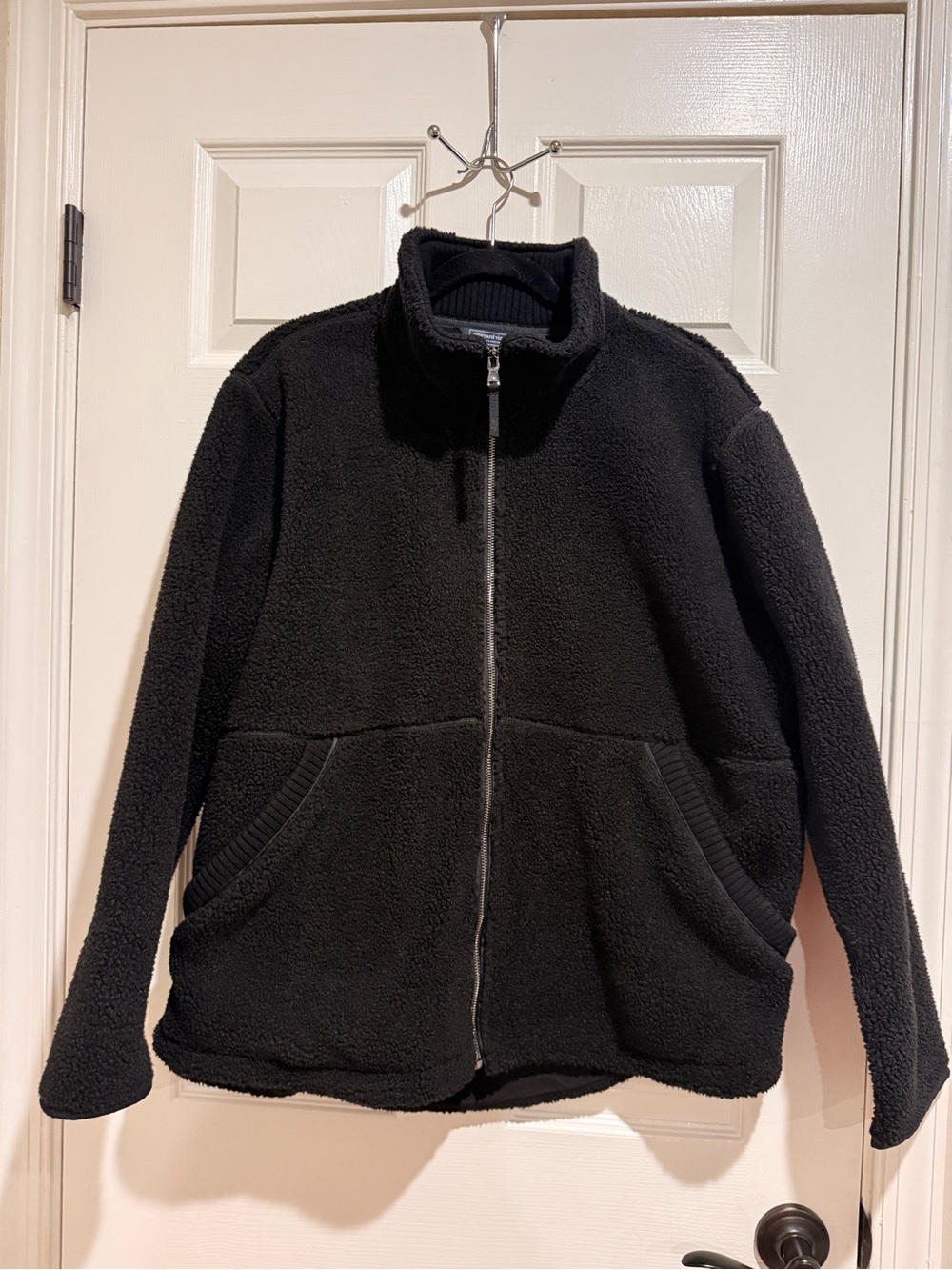 Vineyard Vines Black Sherpa Zip-Up Jacket